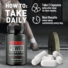 (1 Pack) Steel Power Advanced Male Health Support Supplement SteelPower 60 Caps