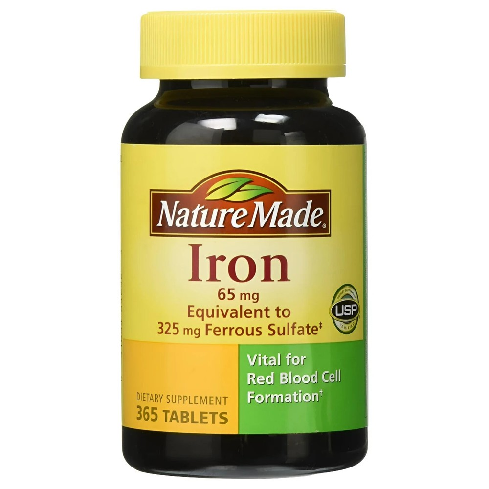 Nature Made Iron 65 mg, 365 Tablets, Supports Red Blood Cell Formation