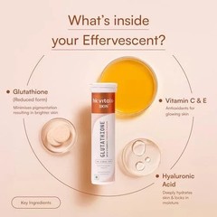 HK Vitals Glutathione Effervescent Tablets Vit C E Skin Support 15 Ct