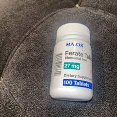 Major Mineral Supplement Ferate Tabs Iron 27 mg Strength Tablet 100 per Bottle