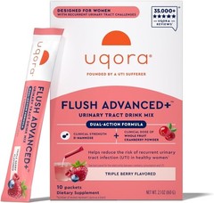 Uqora Flush Advanced+ Urinary Tract Support w/ Cranberry D-Mannose – 10 packets