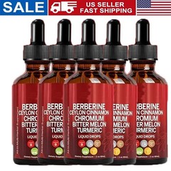 5/3PACK Clean Nutra Berberine with Ceylon Cinnamon Supplement Liquid Drops NEW**