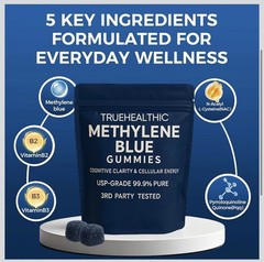 Truehealthic Mtlene Blue Gummies 30 Servings Keep Your Mind Sharp