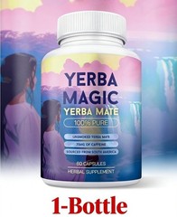 Brainista Yerba Magic: 100% Pure Unsmoked Yerba Mate, 75mg Caffeine, 60 Capsules
