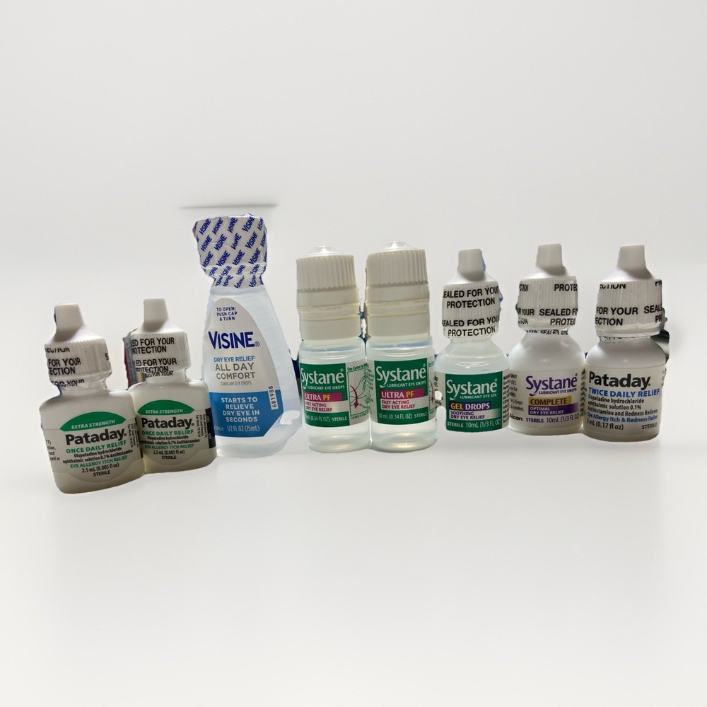 8X Lot Eye Drops & Allergy & Relief Exp 2027