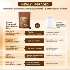 Vivonu Wormwood Black Walnut Cloves 240 Softgels FAST SHIPPING
