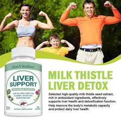 Liver Support Supplement,Liver Detox & Cleanse,Boost Immunity,120 Capsules