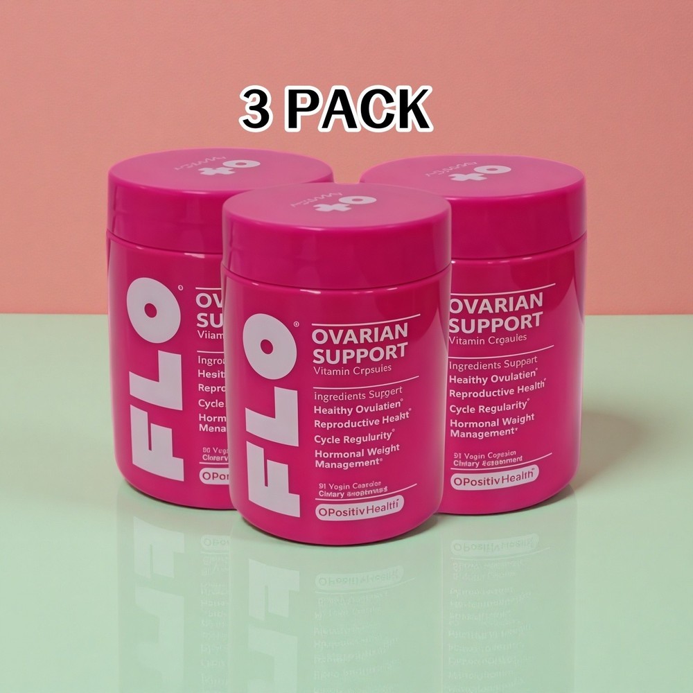 3 PACK O Positiv FLO Ovarian Health Support Hormone Balance 90ct