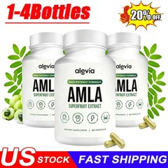 Alevia Organic Amla Capsules 1000mg Indian Gooseberry Antioxidant Supplement