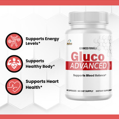 Gluco Advanced-Blood Support- 3 Bottles- 180 Capsules
