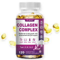 Collagen Complex Capsules Anti-aging Collagen Peptides Types I, II, III, V, X