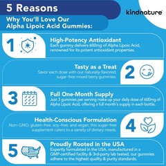 Alpha Lipoic Acid Gummies 600mg – Vegan Neuropathy Support, Sugar-Free,