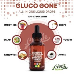 2 Bottles Clean Nutra Berberine with Ceylon Cinnamon Supplement Liquid Drops NEW
