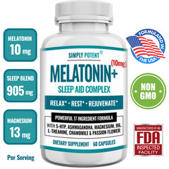 Natural Sleep Aid Pills – Melatonin 10mg w Multivitamins Multiminerals & Herbs