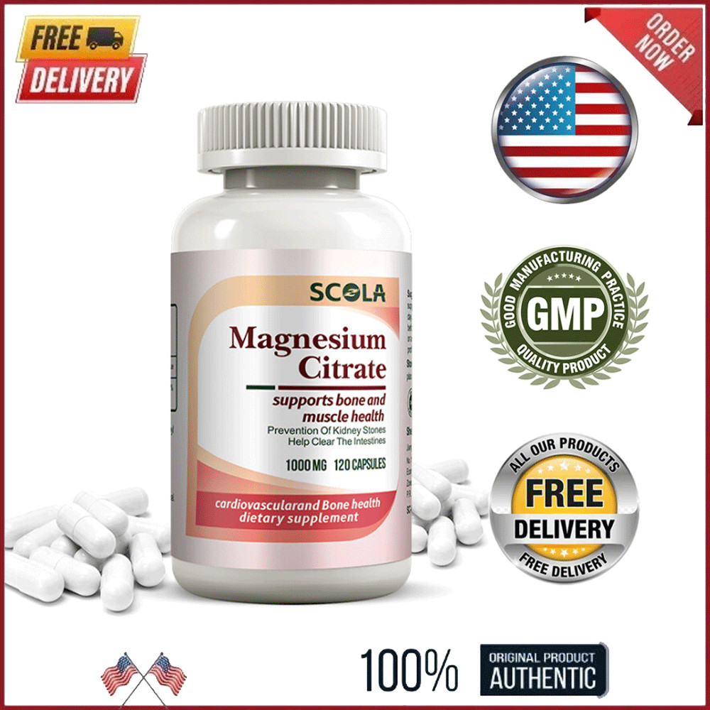 Magnesium Glycinate 1000mg 120 Capsules For Sleep Stress Relief Support Bone Lot