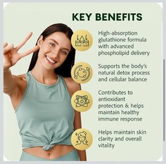Liposomal Glutathione Liquid: High Absorption Antioxidant, Made in USA 4oz