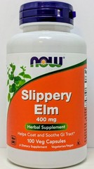 NOW Slippery Elm 400 mg Ulmus Rubra Bark 50 Servings Exp 07/28 Soothe GI Tract
