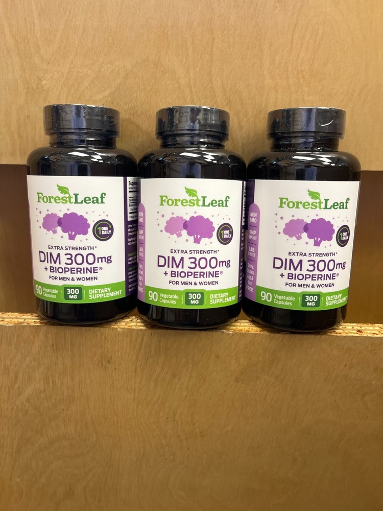3 BOTTLES ForestLeaf DIM Supplement for Women & Men – DIM 300mg with BioPerine