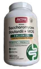 Jarrow Formulas Saccharomyces Boulardii Pre Probiotics + MOS 180 Veggie Capsules