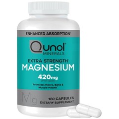 Qunol Magnesium Capsules 420mg, 100% DV, High Absorption Magnesium Supplement, E