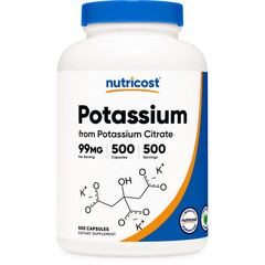 Potassium Citrate 99mg 500 Capsules Non-GMO Gluten Free