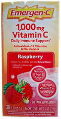 Emergen-C Vitamin C 1000 mg Raspberry 30 Ct Drink Mix EXP:10/26