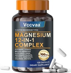 Puravita Magnesium Complex 700Mg 12 in 1 Magnesium Supplement with Glycinate, Ci