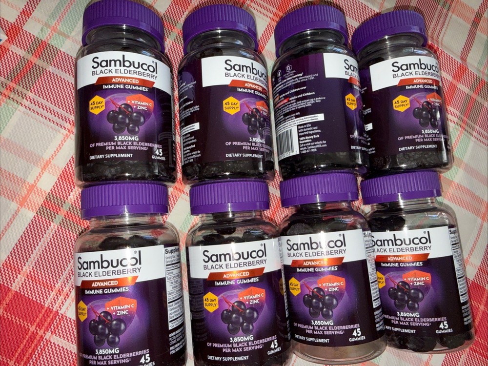 6- Sambucol Black Elderberry Immune Support Gummies with Vitamin C & Zinc 45 Ct