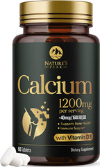 Calcium 1200 Mg with Vitamin D3, Calcium Supplement Vitamins, Bone, Teeth & Immu