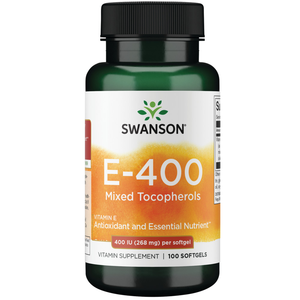 Swanson Vitamin E Mixed Tocopherols 400 Iu 100 Softgels