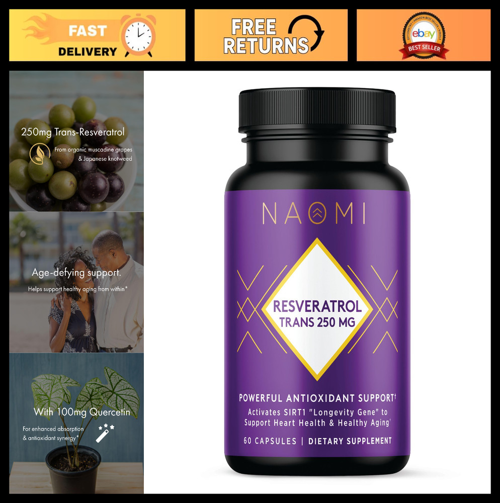 Organic Resveratrol 250mg + Quercetin – Cardiovascular Health, Antioxidant, Vega