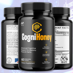 (3 Pack) CogniHoney Advanced Brain Support Supplement Cogni Honey 180 Capsules