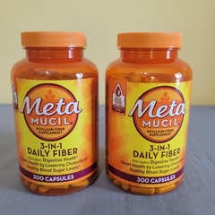 2pk. Metamucil Daily Fiber 3-in-1 Digestive Supplement, 300 Capsule Exp. 10/28