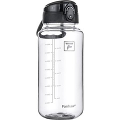 Fanhaw 32 Oz Clear Tritan Water Bottle, BPA-Free & 32 Ounces, Clear&Black