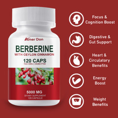 5000mg Berberine HCl – High Potency Berberine Supplement – Blood Sugar Support