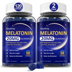 Melatonin Gummies 20mg – 400mg Herbal Blend with Ashwagandha, Chamomile – Sleep