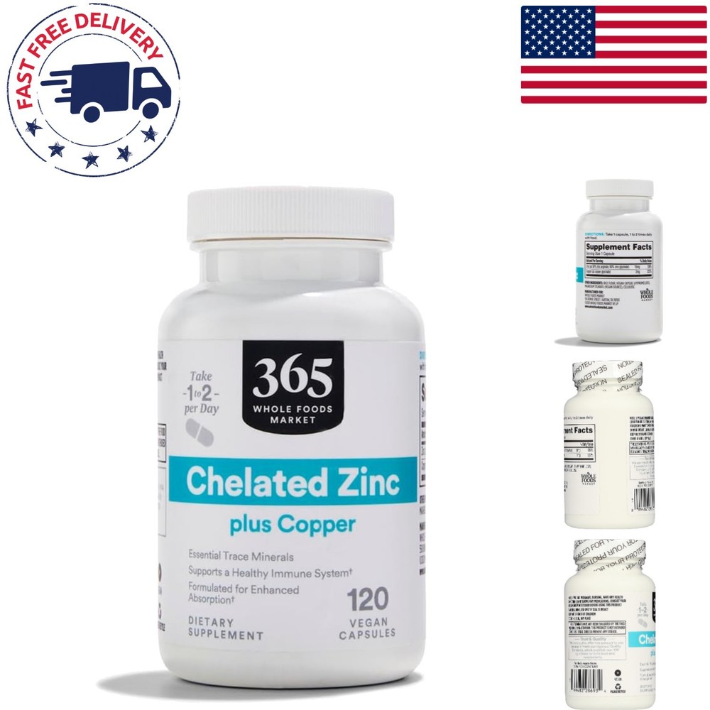 Immune-Boosting Chelated Zinc and Copper Capsules, 120 Count – -Friendly