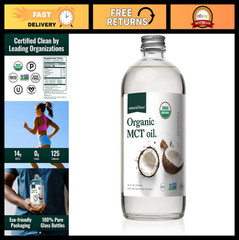 Organic MCT Oil – 100% Virgin Coconut Oil, Keto, Paleo, Vegan, Non-GMO, 16 oz