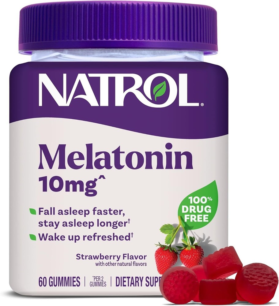 Natrol Melatonin 10mg Gummies 60 Count Sleep Aid Strawberry