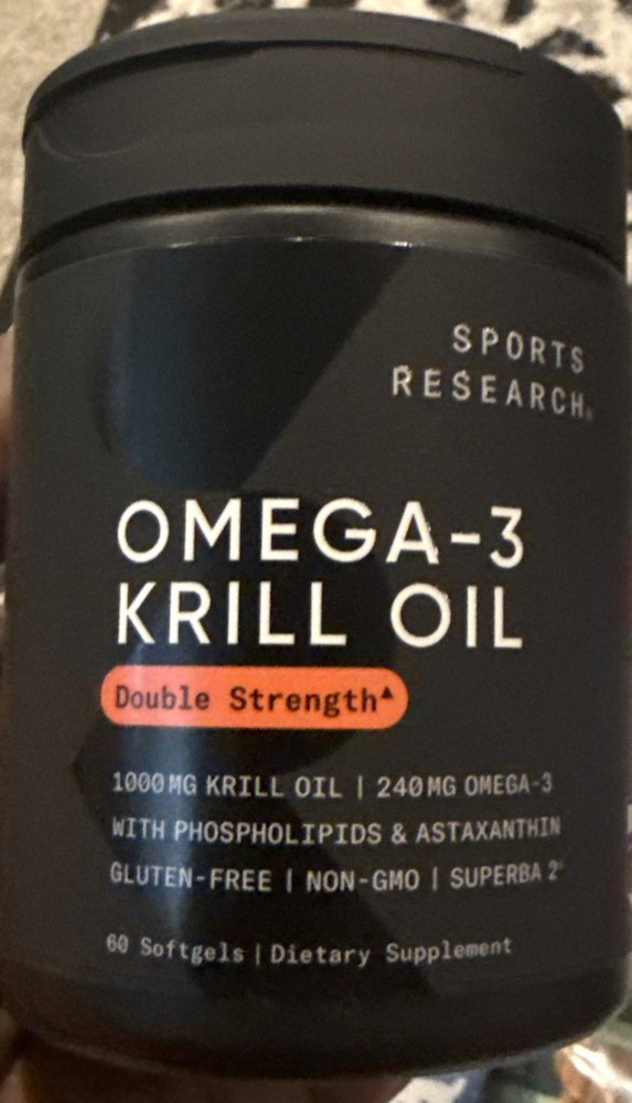 Sports Research FG152 1000mg Antarctic Krill Oil – 60 Liquid Softgels