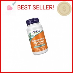 Now Supplements, Magnesium Glycinate with BioPerine, 60 Veg Capsules