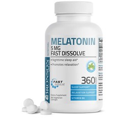 Melatonin 5 mg Fast Dissolve Tablets -Sleep Aid, 360 Peppermint Flavored Tablets