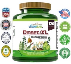 Blood Sugar Support Supplement for Glucose Balance Metabolism Vitamins Herbs 120