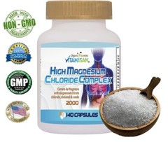 Magnesium Chloride (Cloruro de Magnesio) High absorption 2000 mg xs 140 capsules