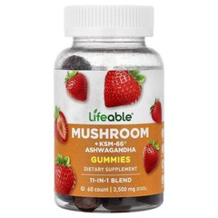Mushroom + KSM-66® Ashwagandha Gummies, Strawberry, 60 Gummies