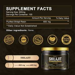 Pure 100% Himalayan Shilajit, Soft Resin, Organic, Extremely Potent, Fulvic Acid