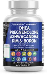 DHEA 200Mg Supplement Pregnenolone 100Mg for Men & Women with DIM Ashwagandha Bo