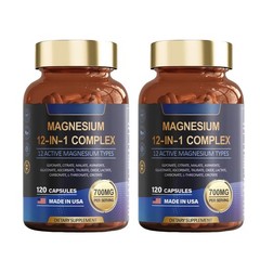 1-3 PACK Magnesium Complex 700mg 12 in Magnesium 1 Supplement with 120 counts