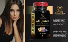 Flaxseed capsules 1000mg Cold-Pressed with Alpha Linolenic Acid and Omega Fatty