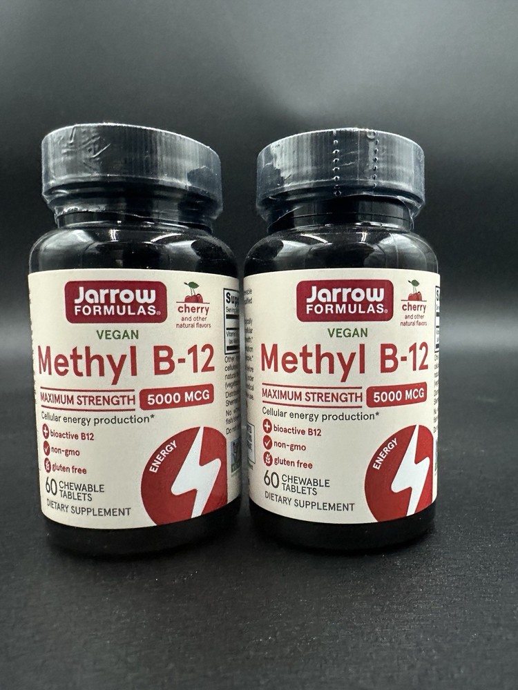 2 Jarrow Formulas Methyl B-12 5000 Mcg Cherry 60×2 -120 Chewable Tablets 09/26